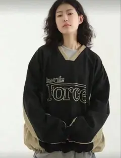 vネック 長袖 スウェットシャツ