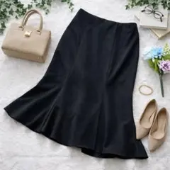 イング ꕤ マーメイドタックスカート デザインスカート バックジップ ブラック