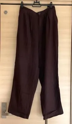 チチカカ レーヨン麻ナチュラルツイル パンツ ブラウン