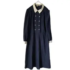 THOM BROWNE シルク トリコロール裏地 BDシャツ ロング丈ワンピース THOM BROWNE シルク トリコロール裏地 BDシャツ ロング丈ワンピース