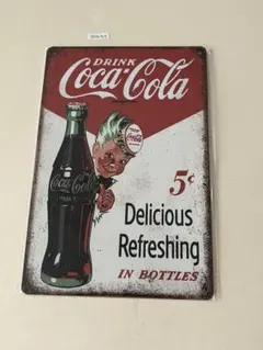 Coca-Cola コカ・コーラ アート ブリキ看板 昭和レトロ