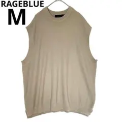RAGEBLUE ベージュ系カーキ　ノースリーブニット　ユニセックス　M ベスト
