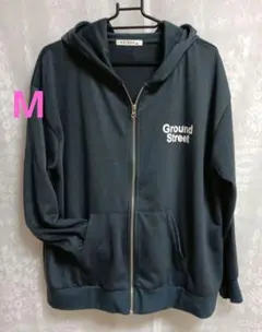 SHISKY ジップアップパーカー ダークグレー M