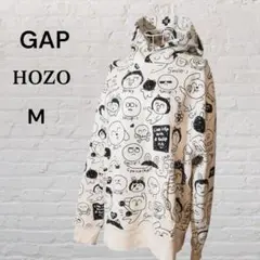 GAP ギャップ　HOZO　総柄プリント　裏起毛パーカー　フーディー　メンズM