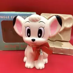 ジャングル大帝レオ ソフビ貯金箱 レトロ ジャングル大帝レオ☆陶器製☆人形☆貯金箱 12．3cm 昭和レトロ 当時