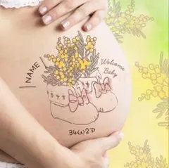 マタニティフォト マタニティ シール ベリーペイント セルフ かわいい おしゃれ