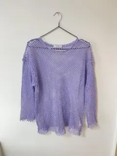 niko and… ラベンダー メッシュ オーバーサイズ トップス