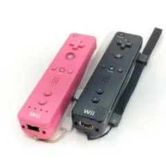 Wiiリモコン ピンク クロ 2個セット 動作確認済 ⑤