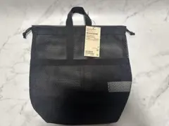 【新品・未使用、タグ付】無印良品　立体メッシュ　持ち手付き巾着　Mのサムネイル