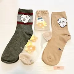 10ちいかわ　靴下 ２３～２５cm 3足セット　ハチワレ　シースルー