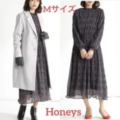 Honeys グラシア ハイネックワンピース 花柄ロングワンピース