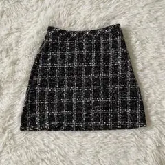 【未使用タグ付き】グレイル【M】インパン裏地付　ツイード　台形ミニスカート