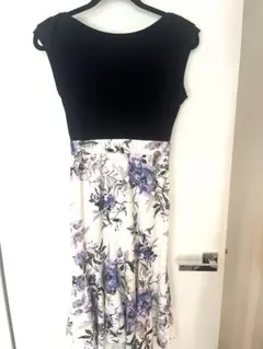 ambient ノースリーブ花柄ひざ丈ワンピース