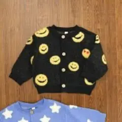 【最終値下げ】BREEZE 総柄ジャガーカーディガン（スマイリーフェイス柄）