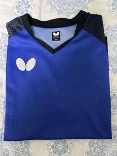 Butterfly 卓球ウェア 青 Vネック
