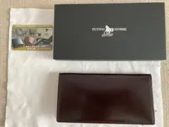 FLYING HORSE コードバン 長財布 (小銭入れなし)バーガンディのサムネイル
