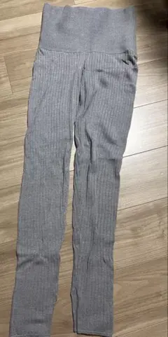 マタニティ リブレギンス リブ M グレー 秋冬