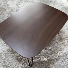 小型ローテーブル　1人用　コンパクト　折りたたみ式　ブラウン