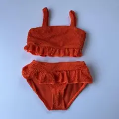 オレンジ フリル付き ベビー水着 12-18ヶ月