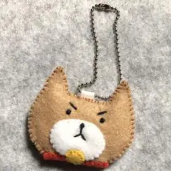 ハンドメイド　フェルト　マスコット　キーホルダー　犬　猫