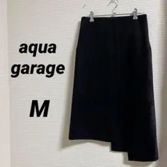 【アクアガレージ】 ボトムス タイトスカート 変形 膝丈 ブラック M 上品