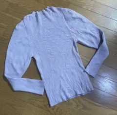 スナイデル　くすみ紫 リブ編み パフスリーブ ニット