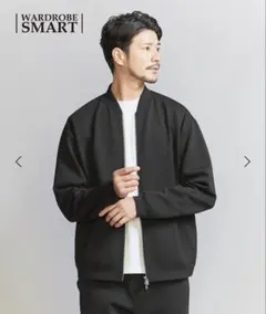 【WEB限定 WARDROBE SMART】ダブルニット ジップブルゾン　XLのサムネイル