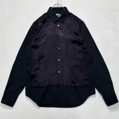 ブラックコムデギャルソン｜コットンキュプラ切替 レギュラーカラーシャツ 光沢感のサムネイル