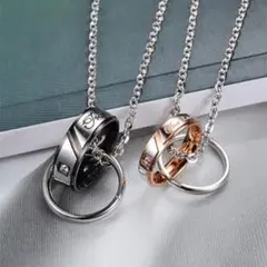 267【ペアネックレス】☆2個セット☆ ダブル ネックレス☆Love