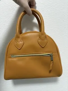 オレンジ ハンドバッグ 取り外し可能ショルダー