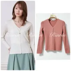 【美品】ANAYI ウールVネックカーディガン 38