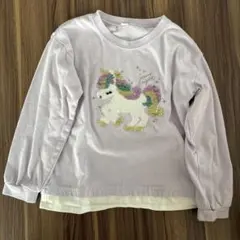 ユニコーン スパンコール刺繍 長袖カットソー