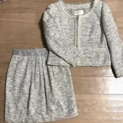 卒業式 入学式 ママスーツ ツイード セットアップ 38/36