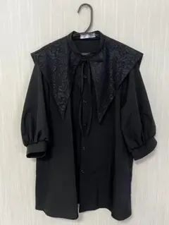 ハドソンハニー半袖ブラウス　BLACK Ｍサイズ