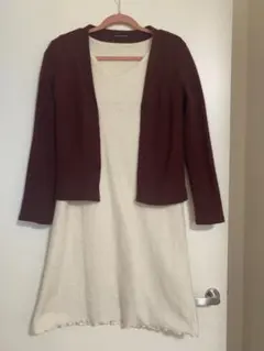 【匿名配送】日本製★アンゴラ混★毛100％★カーディガン★ワインレッド★赤★