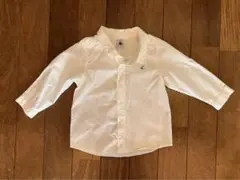 美品プチバトー86cm2ans24m白 長袖シャツ