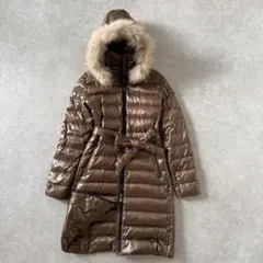 美品 SHIKISHA シキシャ ダウンコート 2way フーディ ファー 茶色