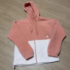 【新品未使用】 adidas フリース ボアジャケット ピンク/ホワイト