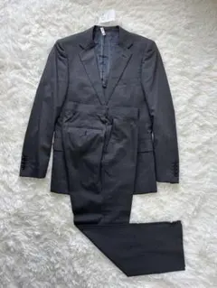 61【美品✨】ナノユニバース 春夏セットアップ　チャコールグレー44