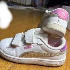 PUMA キッズシューズ ホワイト/ピンク ベルクロ/ 16センチ