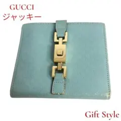 GUCCI グッチ ジャッキー 二つ折り財布 ブルー レディース ブランド