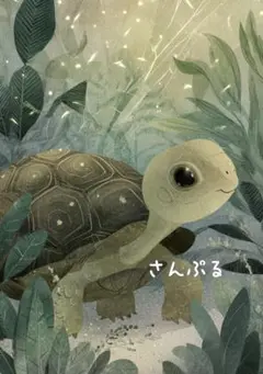 1369 オリジナル アニマルステッカー 動物 雑貨 カメのお散歩 4枚
