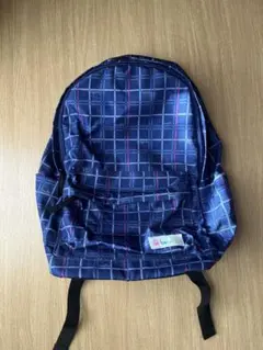 BENETTONネイビー チェック柄 バックパック