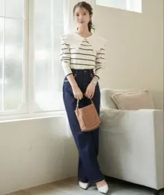 【新品】 le reve vanillerウエストシェイプハート刺繍デニム