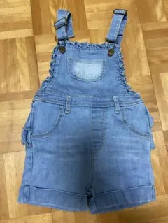 デニムオーバーオールショートパンツ　サロペット