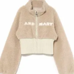 Andmary Fluffy zip up jacket skirtbeige