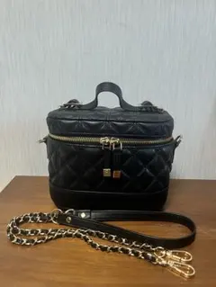 美品 RANDA キルティング2WAY バニティバッグ ブラック