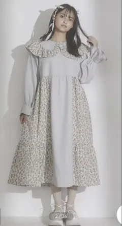 merry jenny キリカエflowerフリルワンピース