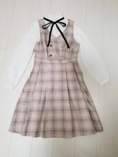 レピピ　チェック ワンピース フォーマル