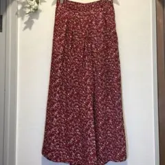 花柄 ワイドパンツ ガウチョ スカーチョ 赤系 フリーサイズ ゆったり